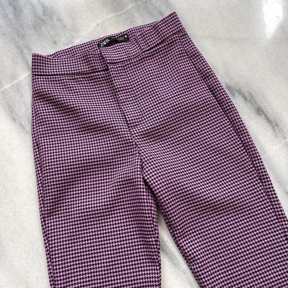 Zara Pink and Black Houndstooth Pants | XS - Picture 5 of 5
